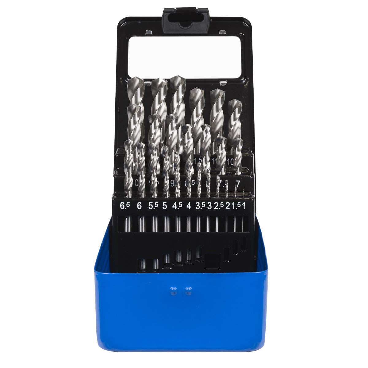 Sealey 25pc Fully Ground HSS 135A Split Point Drill Bit Set 1-13mm Drilling Bits