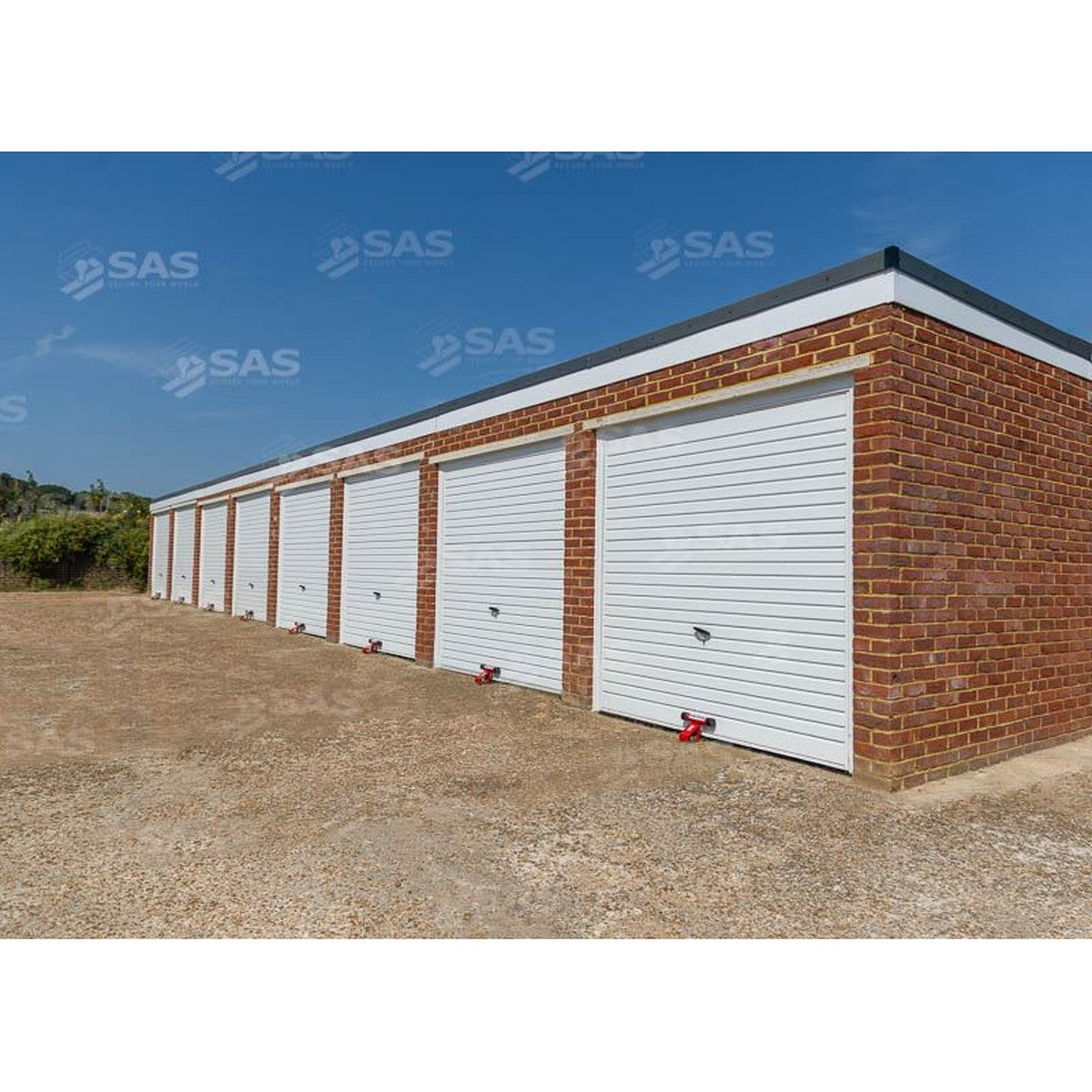 SAS PJB Garage Defender for Up-and-Over Garage Doors Bolt Down / Red / Lock Keyed Alike