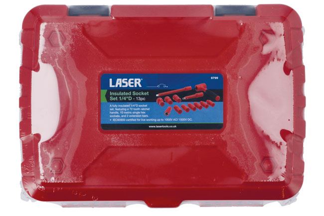 Laser Insulated Socket Set 1/4"D 13pc