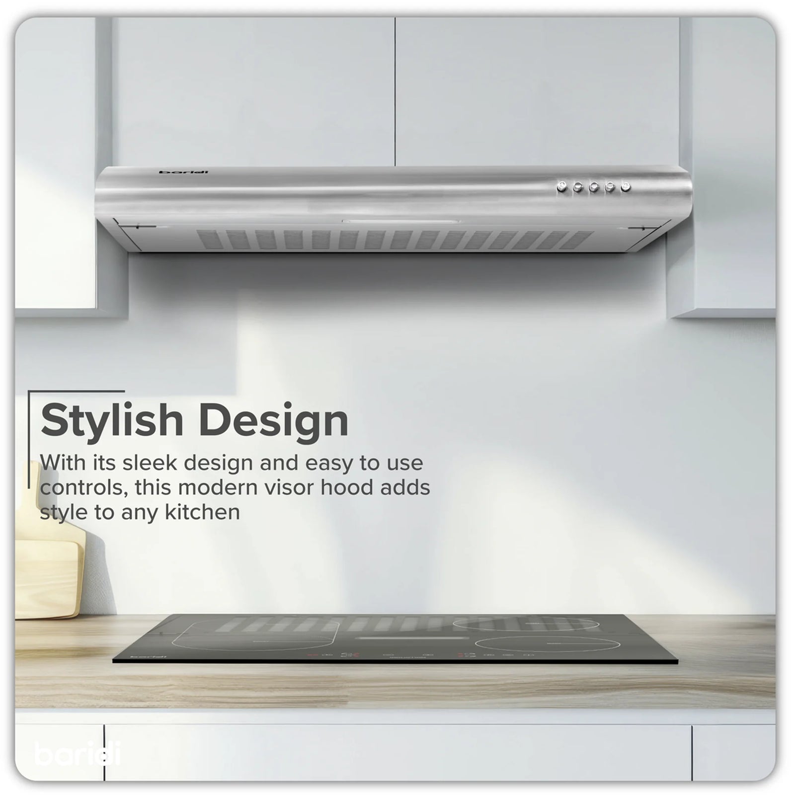 Baridi 60cm Wall Mounted Cooker Hood Extractor Fan DH108 85W