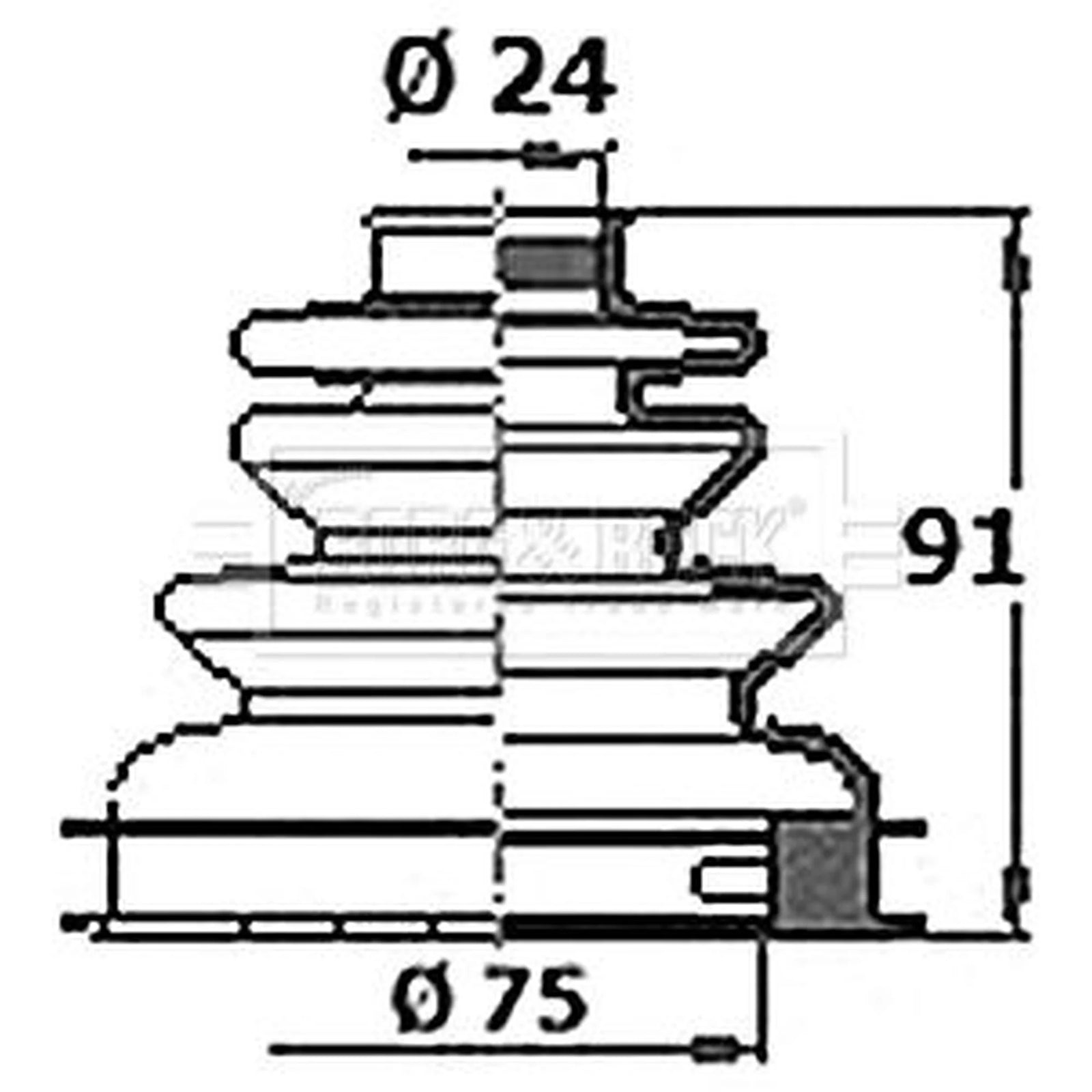 Borg & Beck Drive Shaft Bellow Kit transmission sided BCB6413