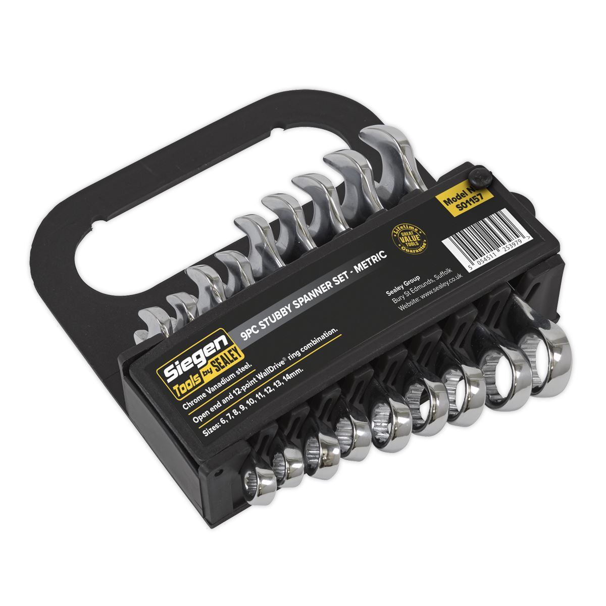 Seigen by Sealey Stubby Spanner Set 9pc Metric S01157