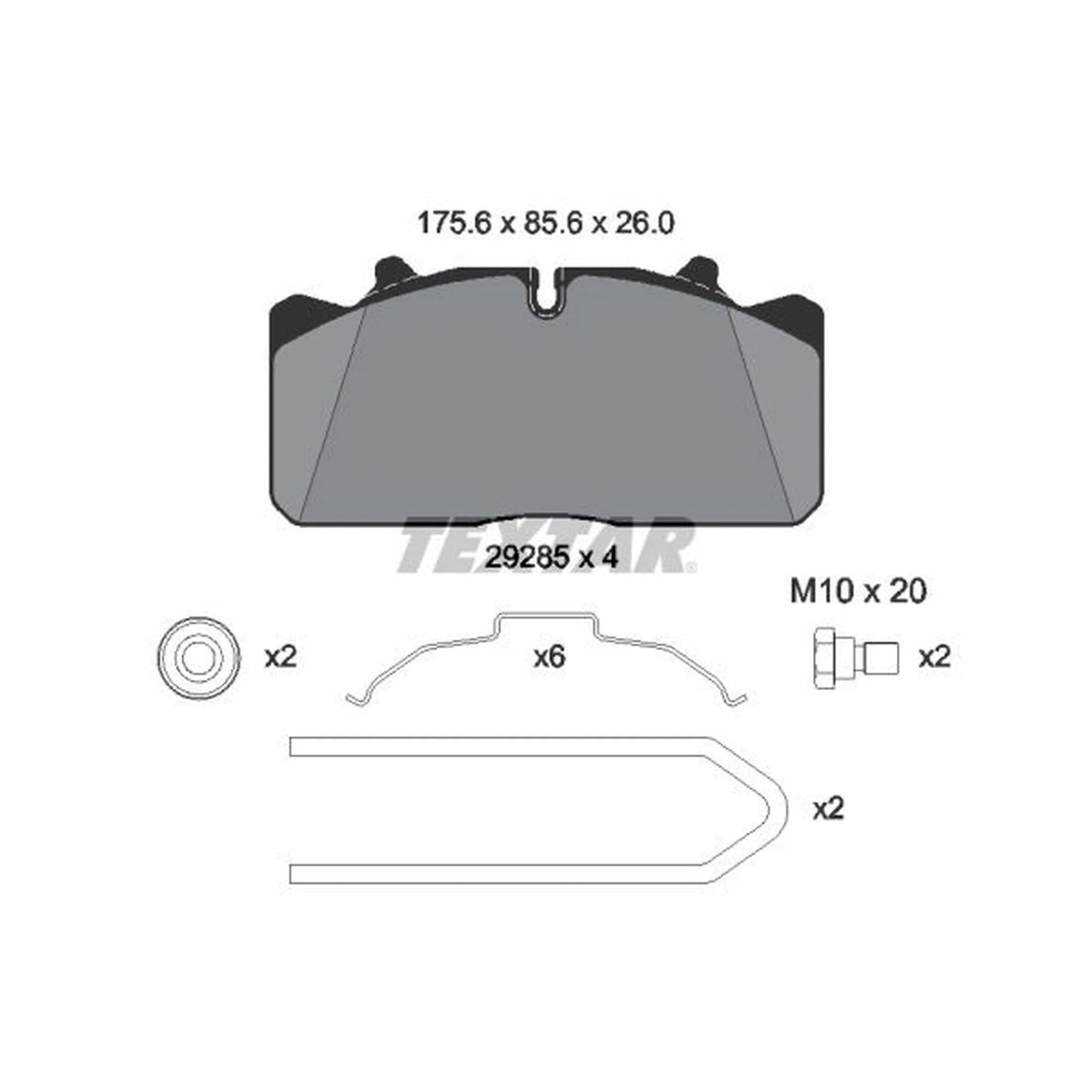 Textar Rear Brake Pad Set 2928501