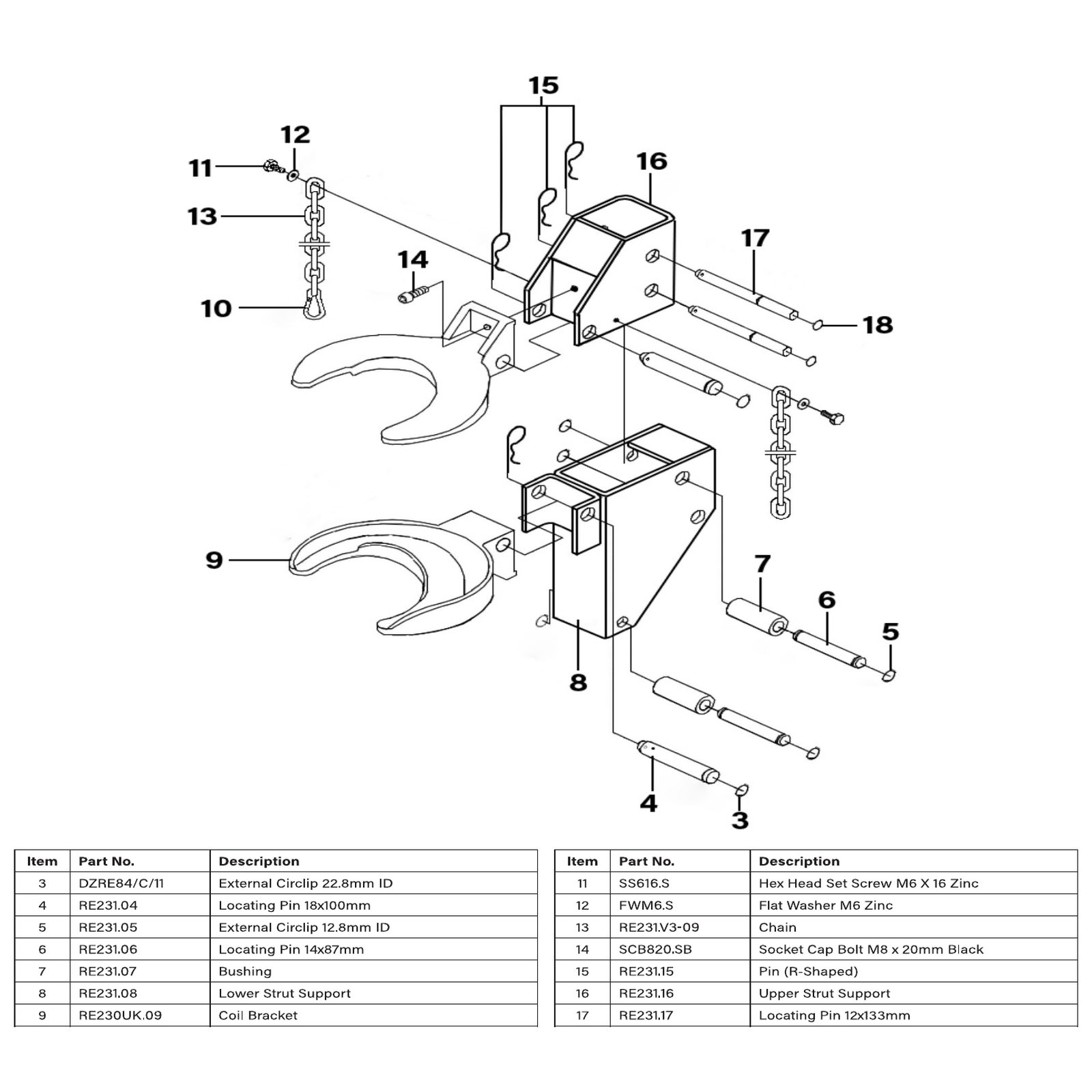 Sealey Upper strut support RE231.16