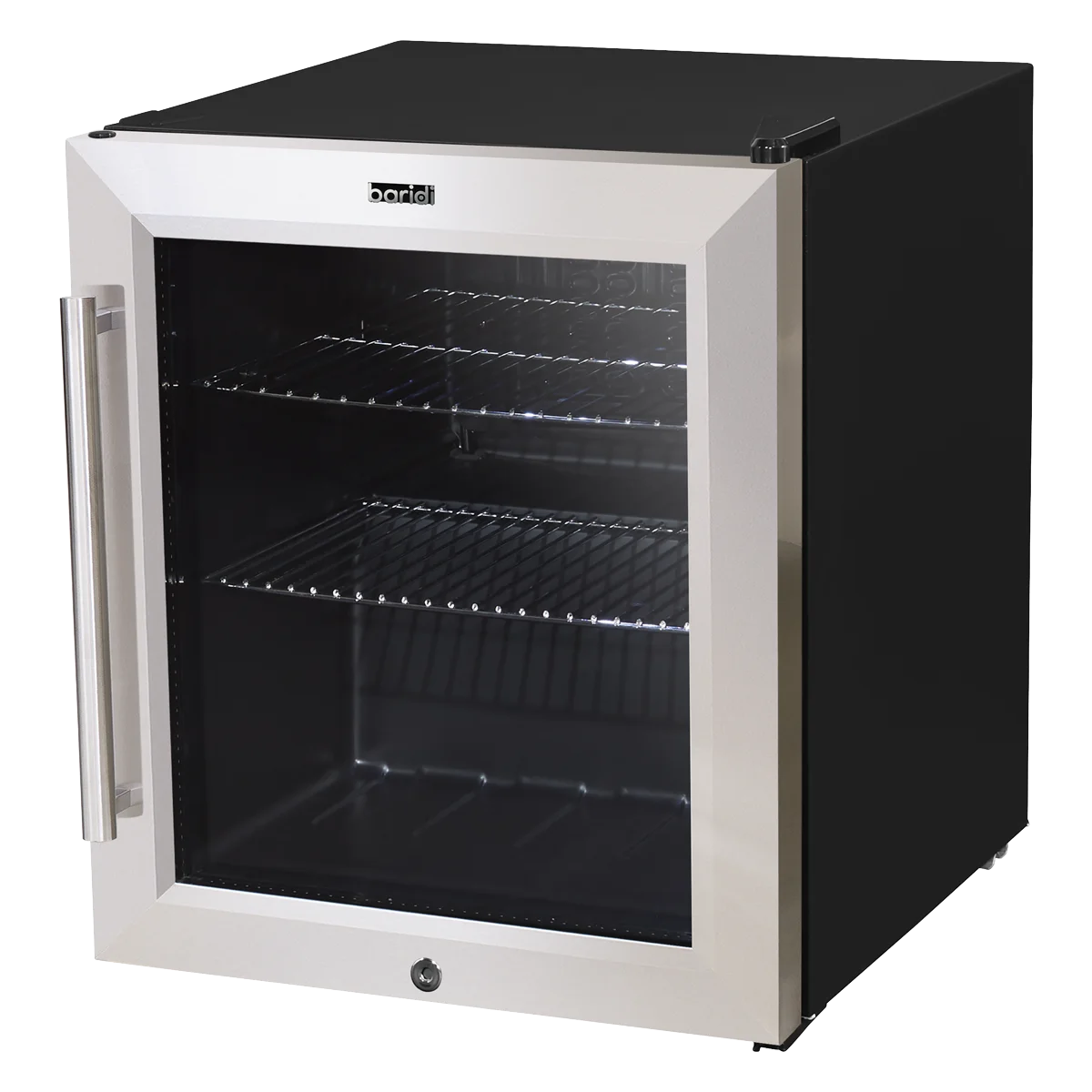 Baridi 50L Tabletop Drinks Fridge Mini Beer Cooler Glass Door Stainless Steel