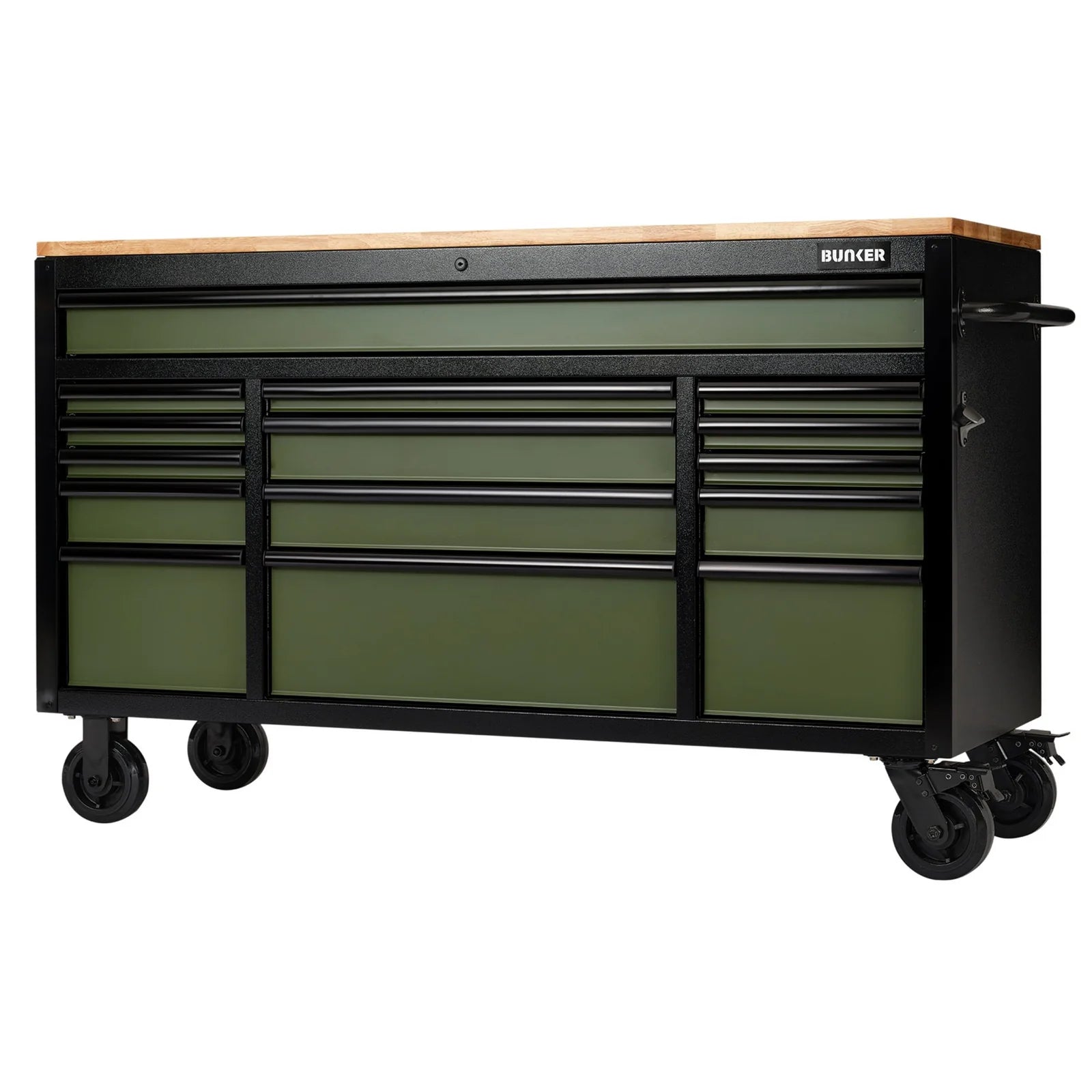 Draper 61" 15 DRAWER TROLLEY GREEN - B100-61GR