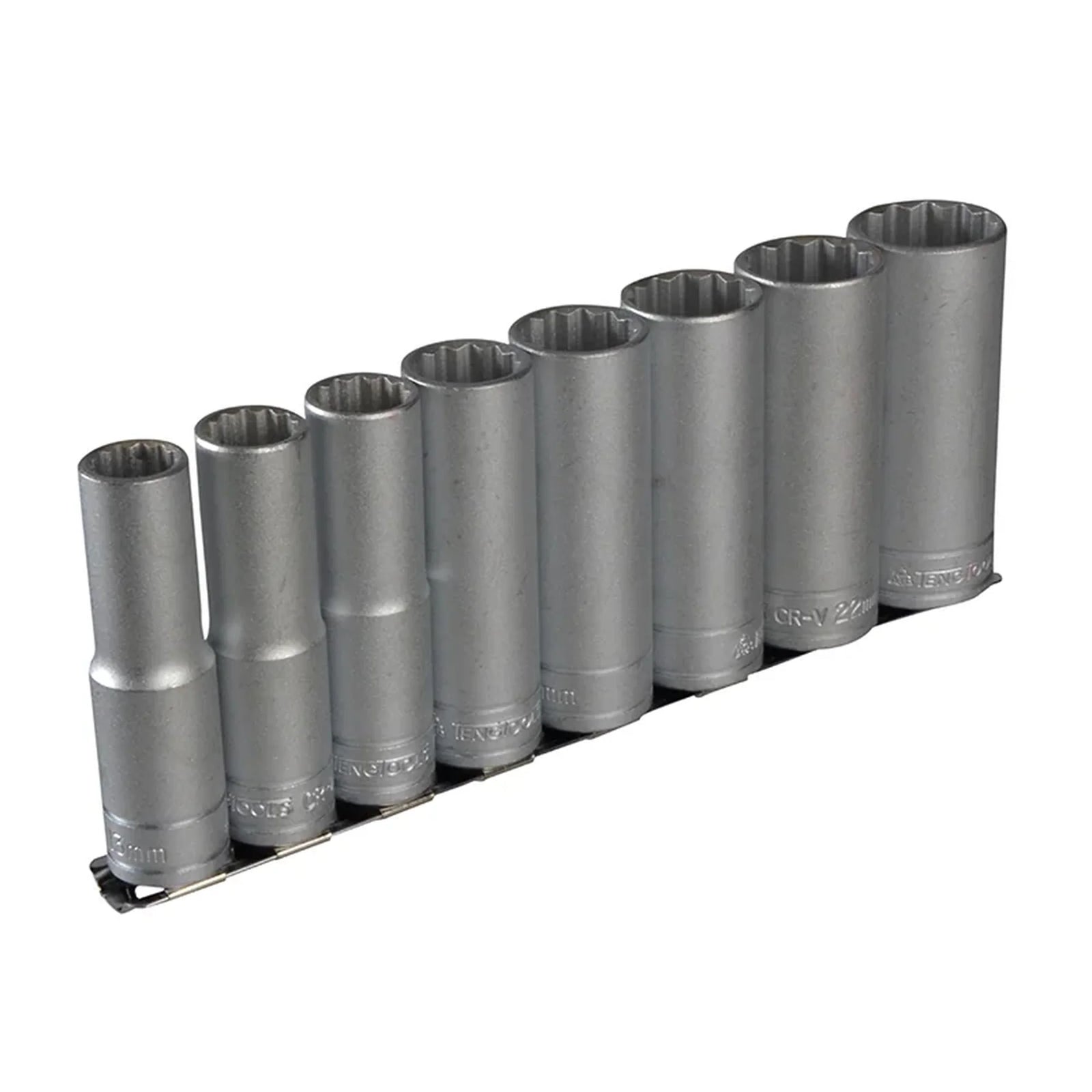 Teng 1/2in Drive M1207 Socket Clip Rail Set, 8 Piece - M1207