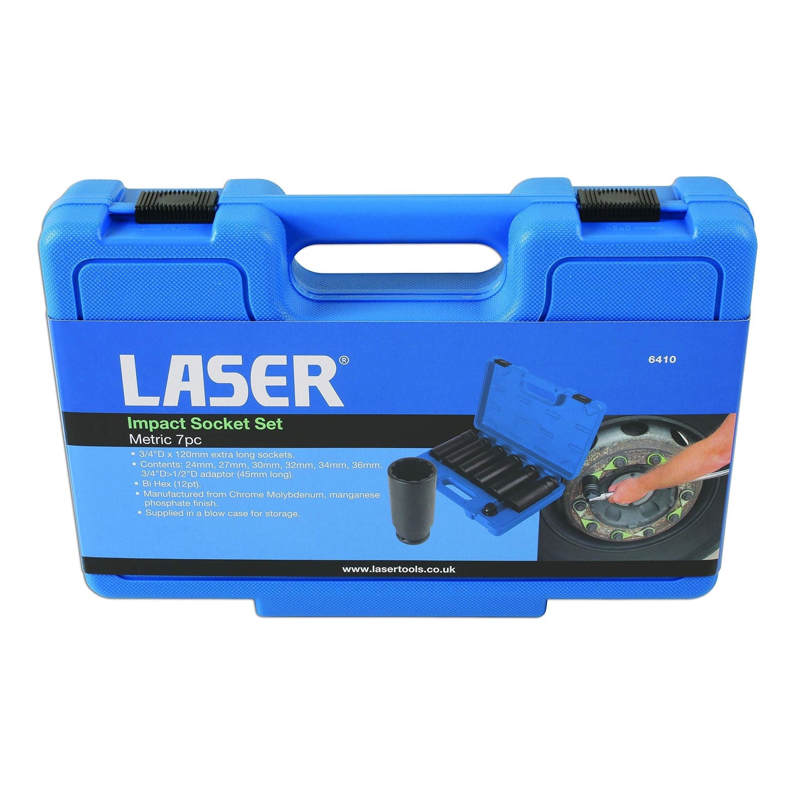 Laser Extra Deep Impact Socket Set 3/4"D 7pc 6410