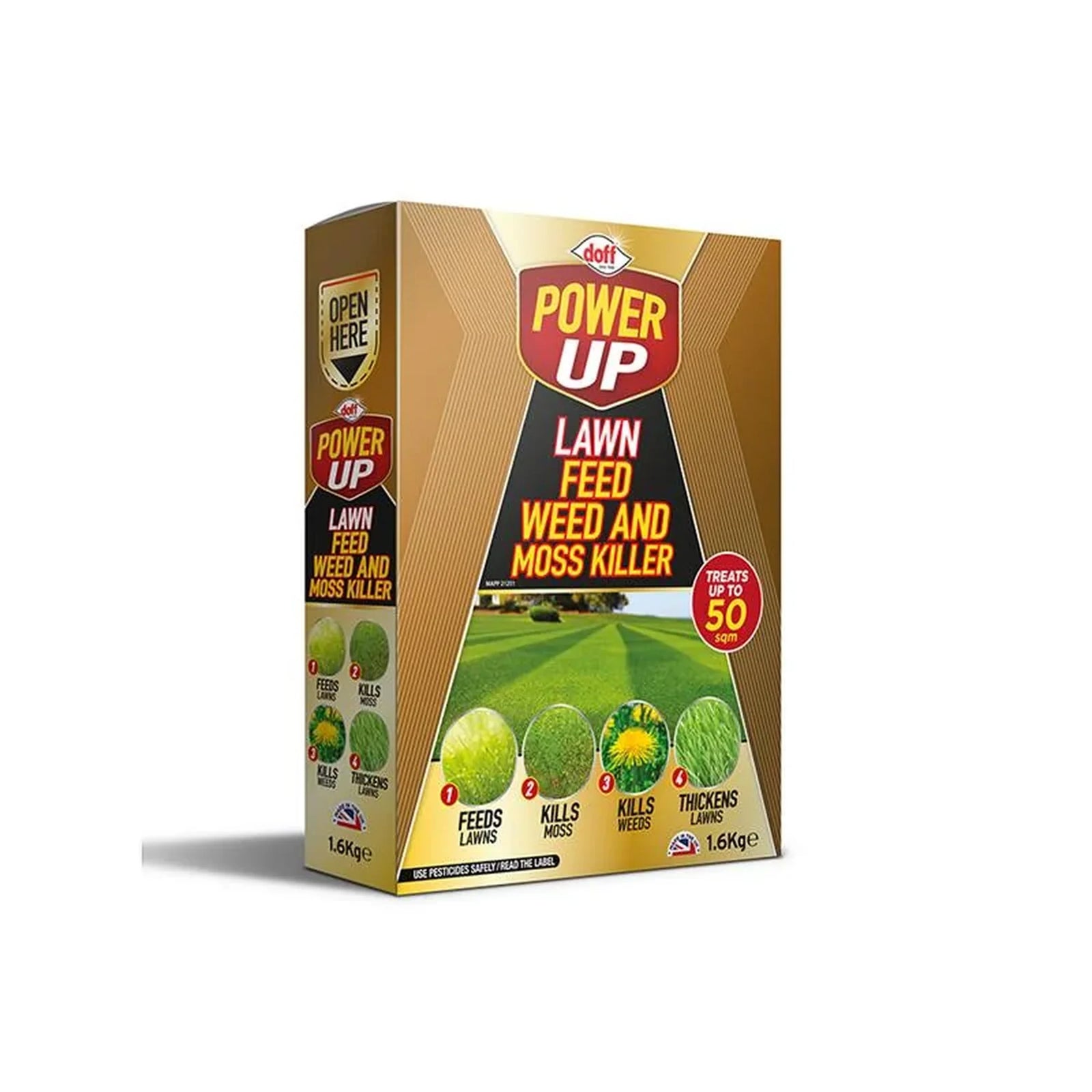 Doff Powerup Complete Lawn Feed/Weed/Moss Killer 1.6kg F-LM-A60-DPU
