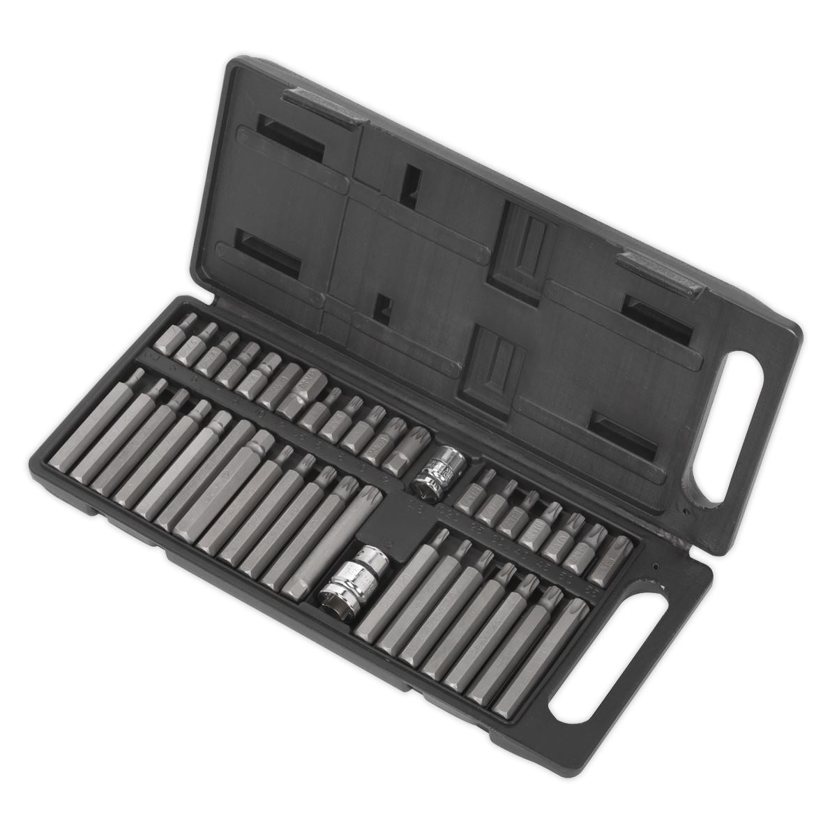 Siegen 40pc 3/8" and 1/2" Drive Socket Trx-Star Torx Hex Spline Bit Set in Case