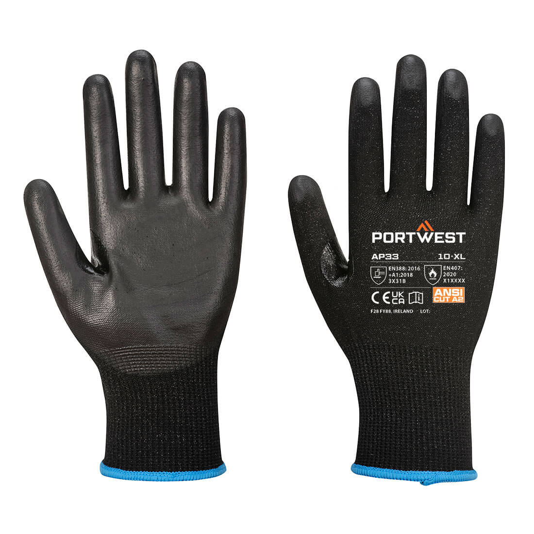 Portwest Lr15 Pu Touchscreen Glove Pk12 Small AP33K8RS