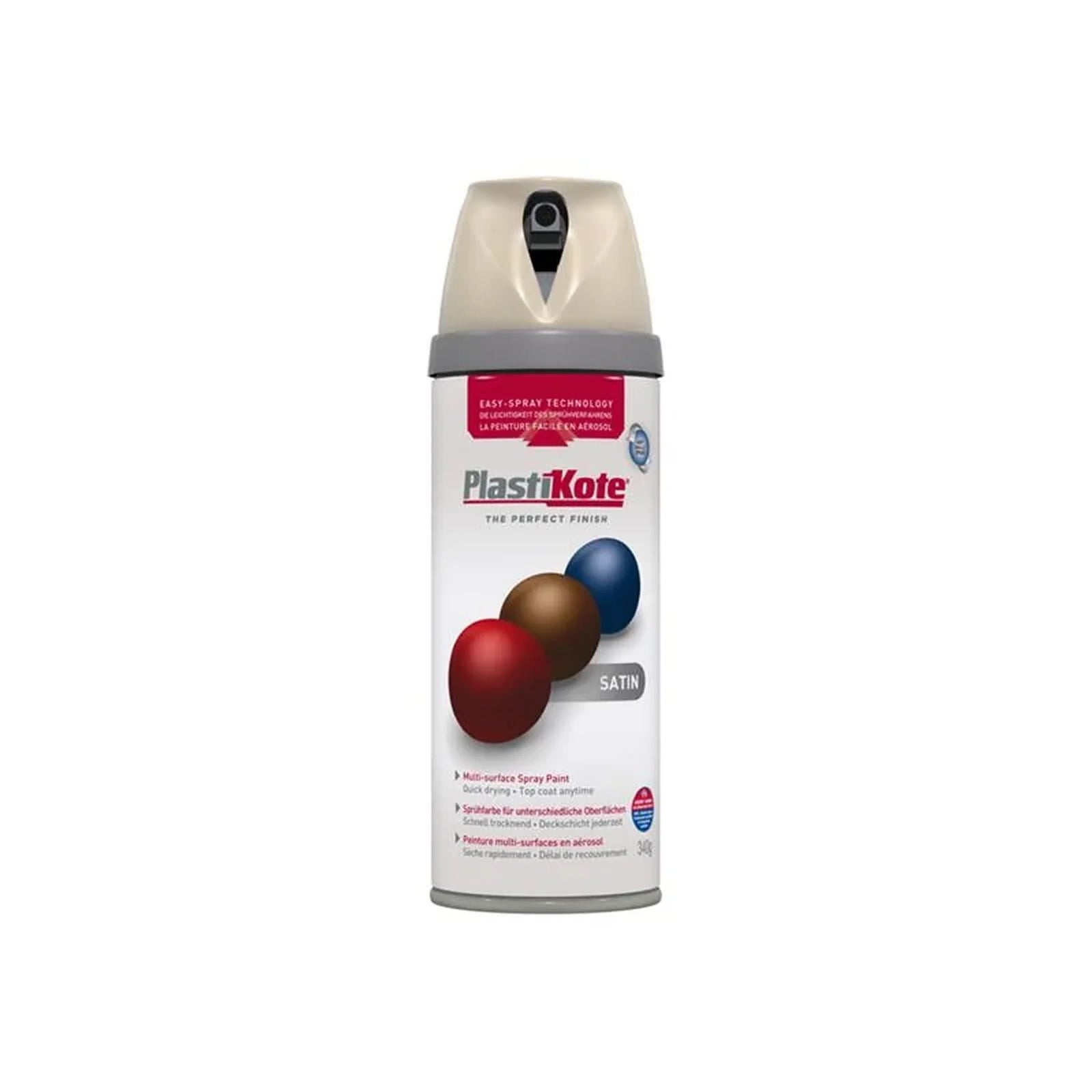 PlastiKote Satin Spray Paint 400ml Warm Grey