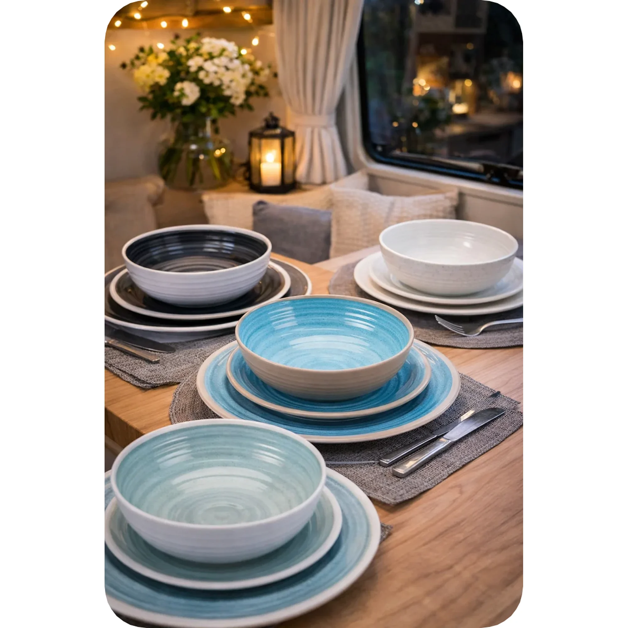 Quest 12 Piece Dinner Set - Eco-Friendly rPET, Florentina