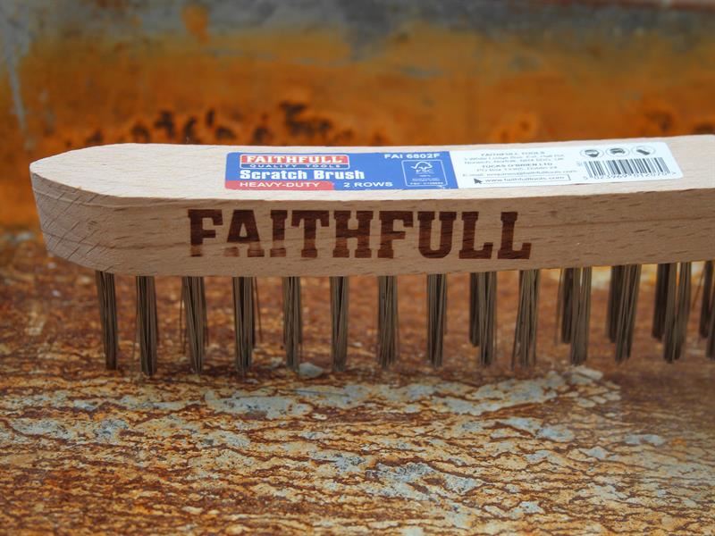 Faithfull Heavy-Duty Scratch Brush, Two Row