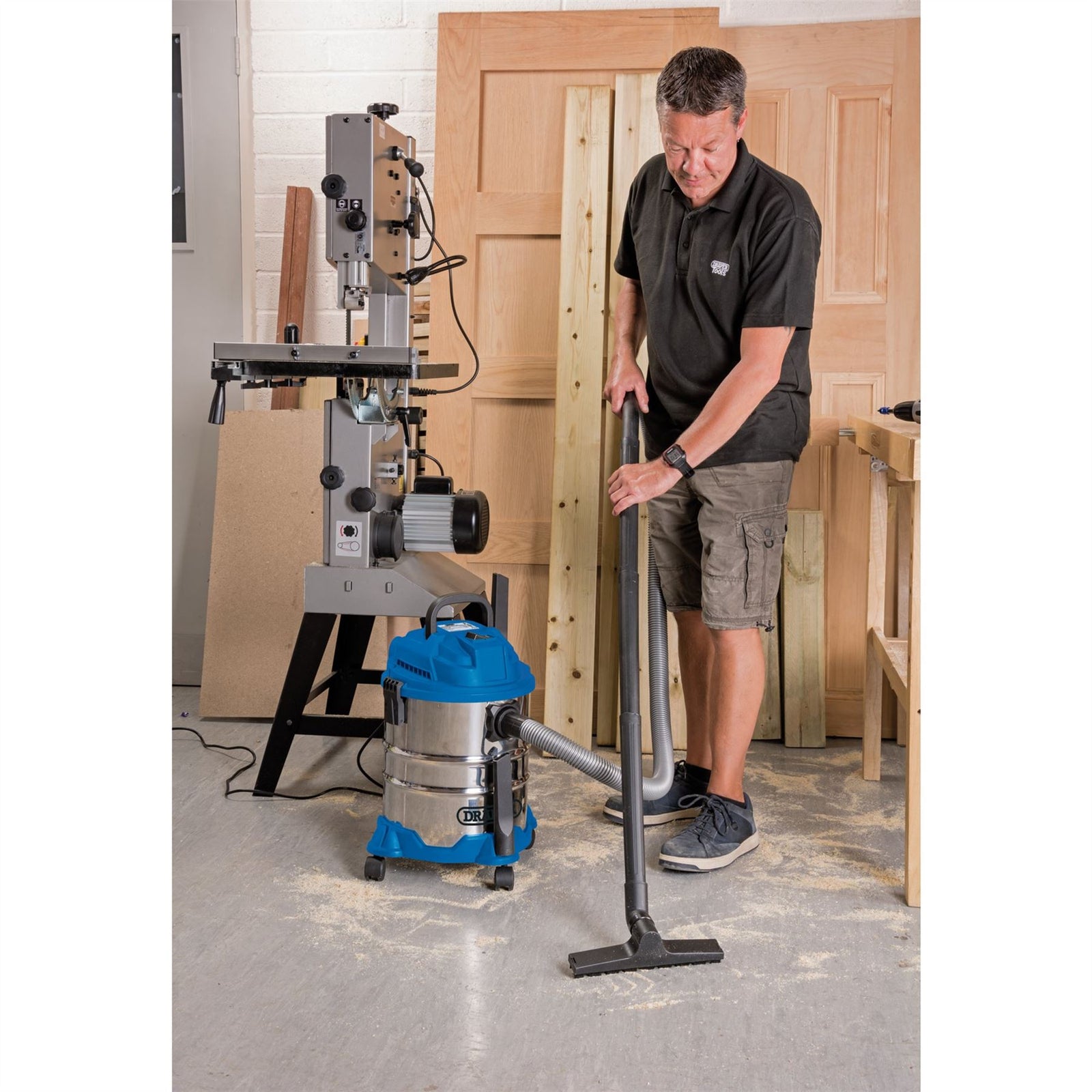 Draper Wet and Dry Vacuum Cleaner with Stainless Steel Tank, 20L, 1250W 20515