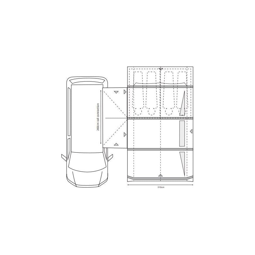 Outdoor Revolution Movelite T4E Driveaway Air Awning Low 220-255cm
