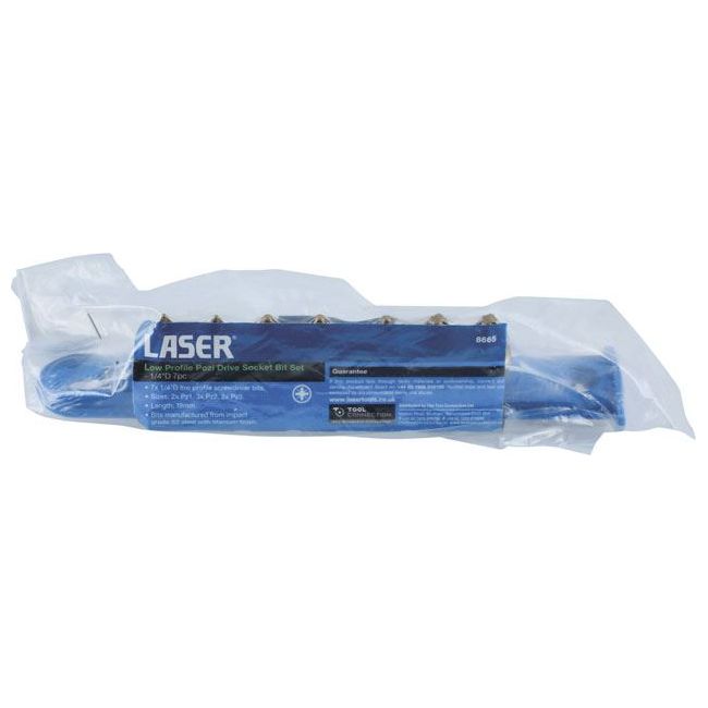 Laser Low Profile Pozi Drive Socket Bit Set 1/4"D 7pc 8665