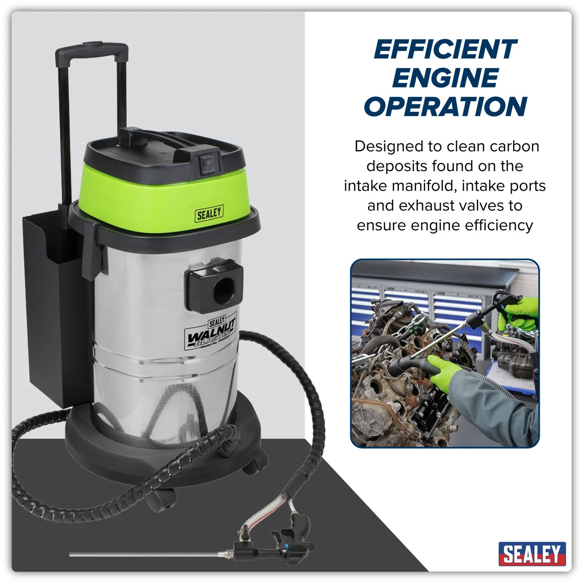 Sealey Walnut Blaster 30L Capacity VSWB30