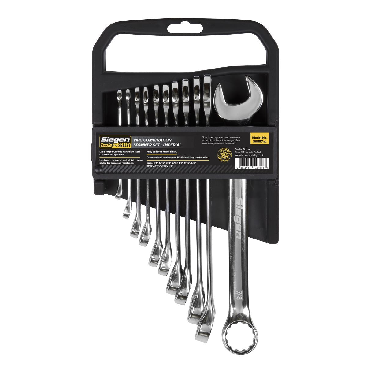 Seigen by Sealey Combination Spanner Set 11pc Imperial S0857