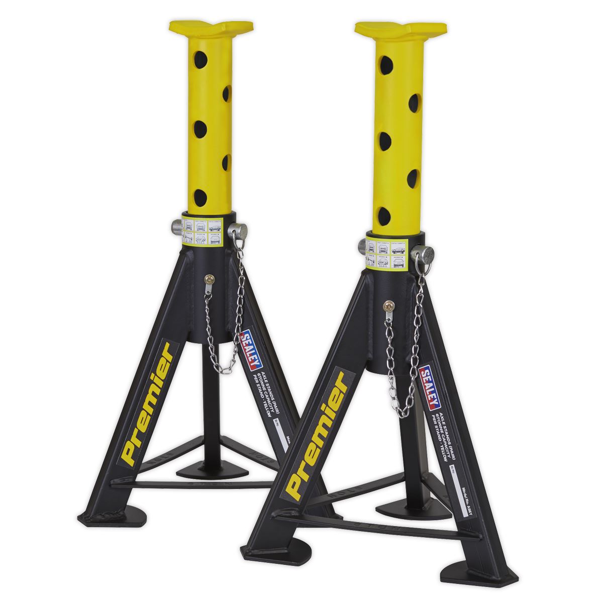 Sealey Axle Stands (Pair) 6tonne Capacity per Stand - Yellow AS6Y
