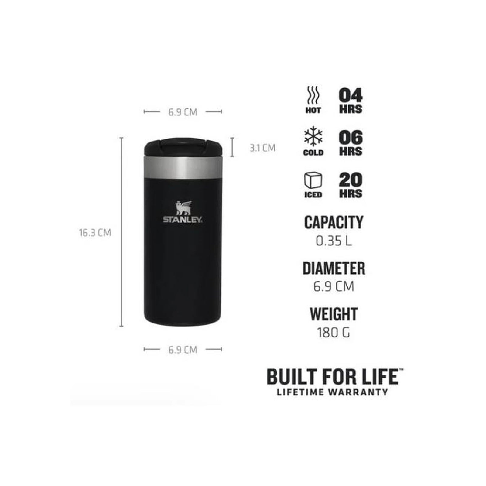 Stanley AeroLight Transit Mug 0.35L Black Metallic - 10-10788-067