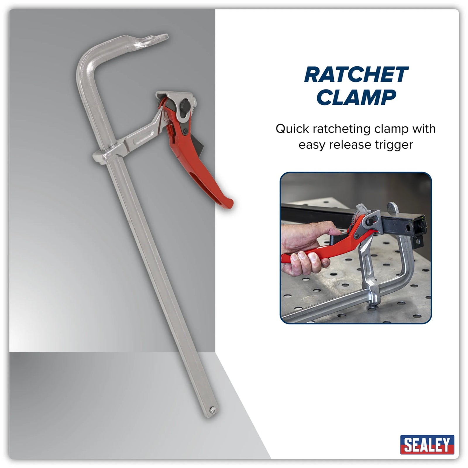 Sealey Welding Ratchet Clamp 500mm Opening Capacity WRC500