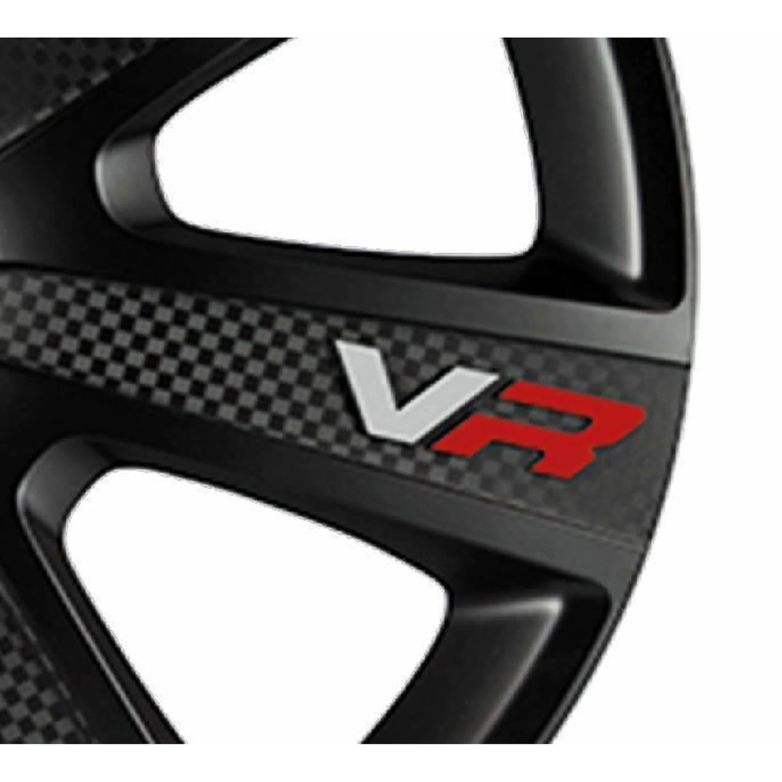 JRP Alloy Look Wheel Trims 14" Black VR Carbon Effect Hub Caps