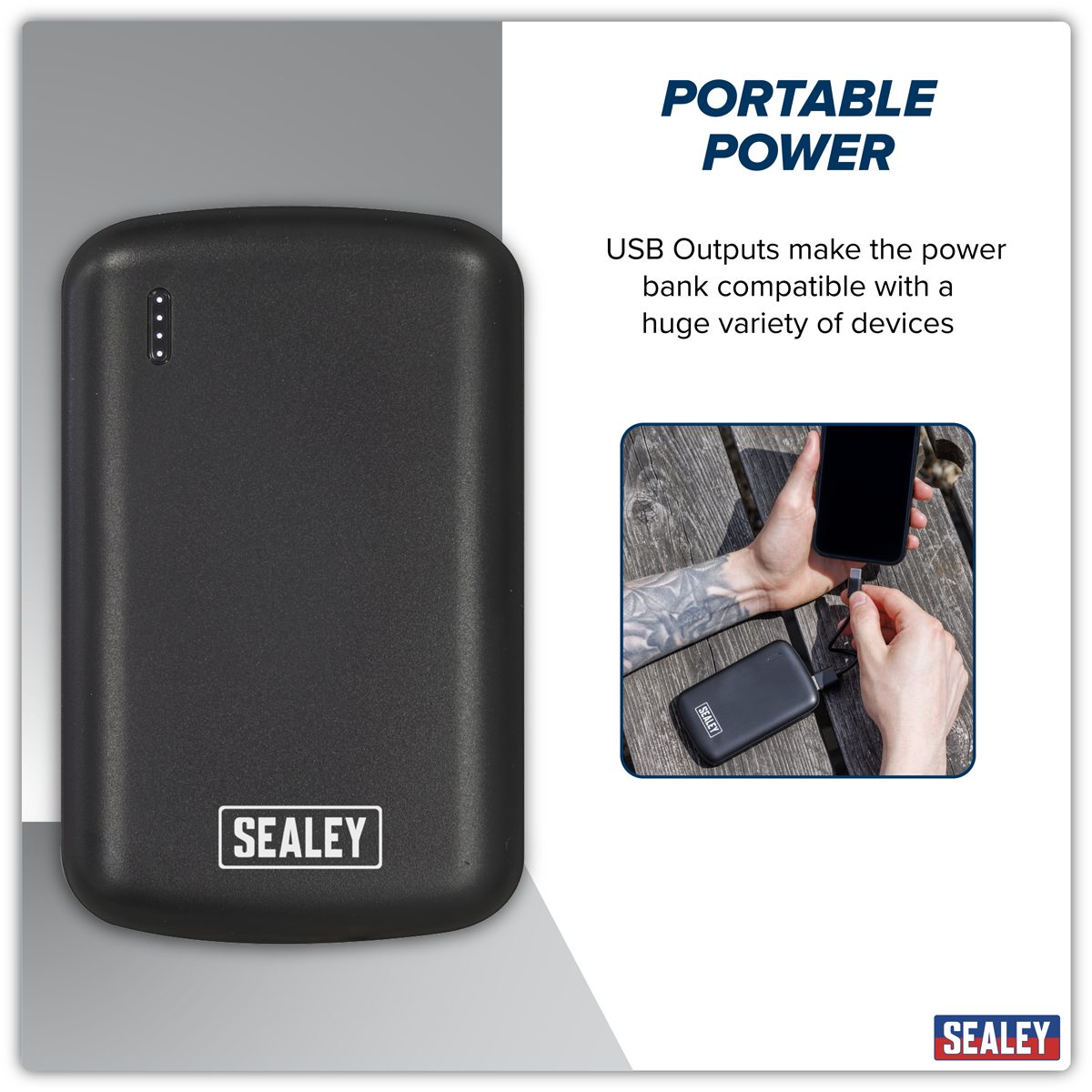 Sealey Portable Power Bank SPB103 5000mAh USB-C & USB-A