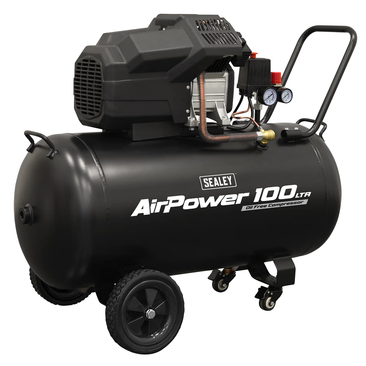 Sealey Air Compressor 100L V-Twin 3hp Oil Free