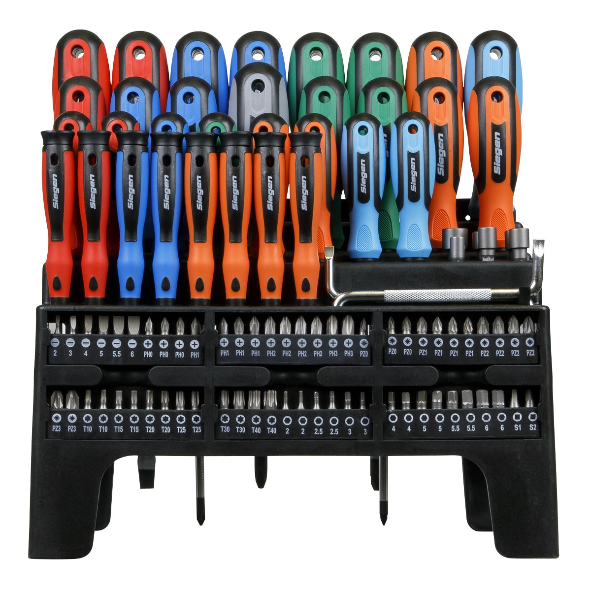 Siegen Siegen Screwdriver, Bit & Nut Driver Set 100pc S01248