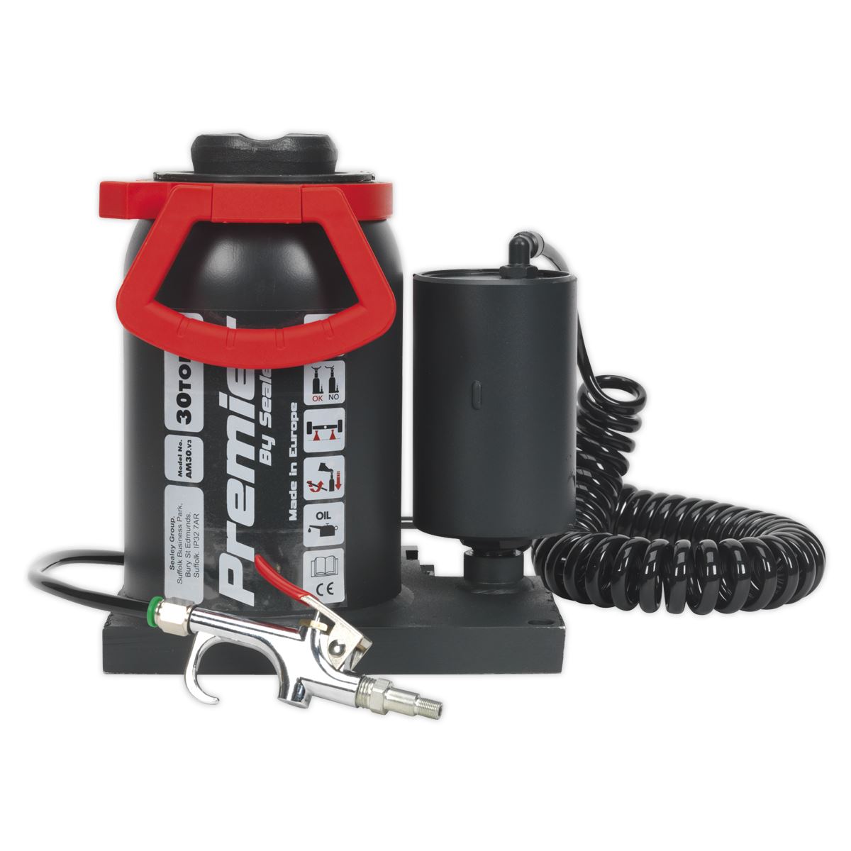 Sealey Bottle Jack 30 Tonne Manual/Air Hydraulic AM30