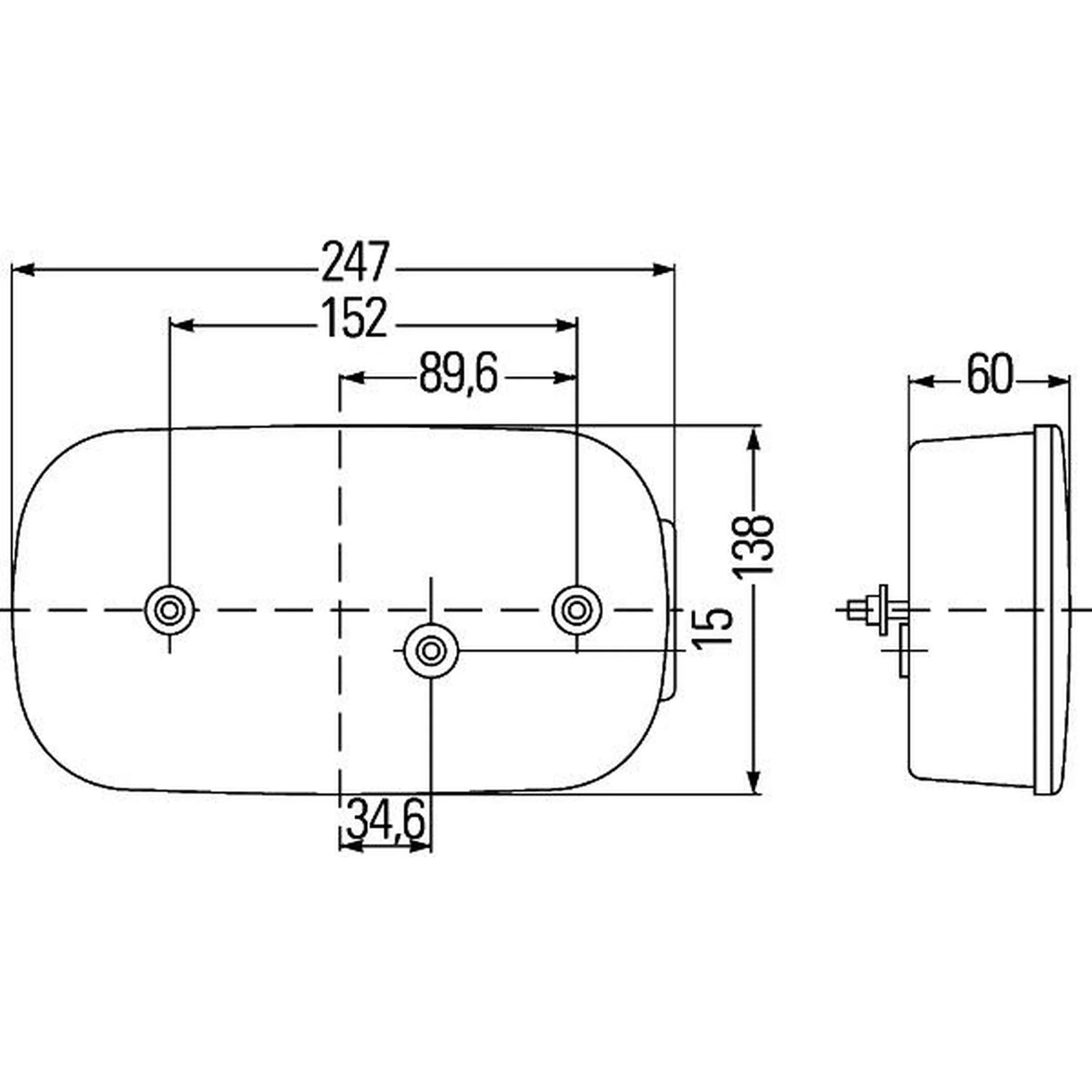 Hella Tail Light / Lamp PY21W Right 2VB 998 232-241