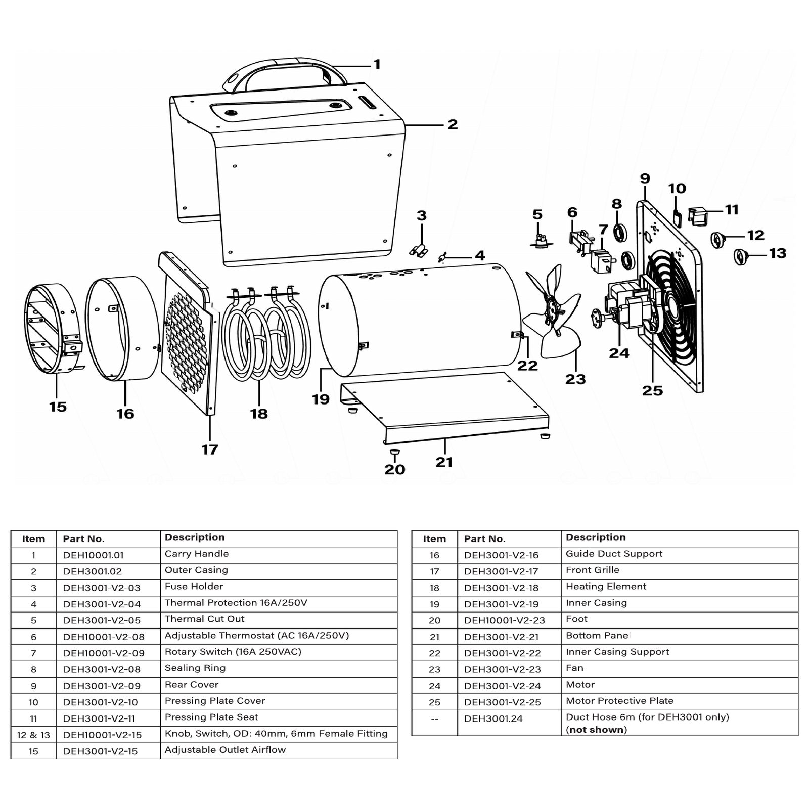Sealey Heating Element DEH3001-V2-18