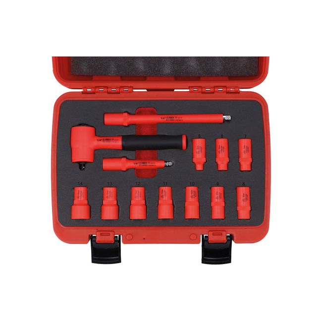 Laser Insulated Socket Set 1/4"D 13pc