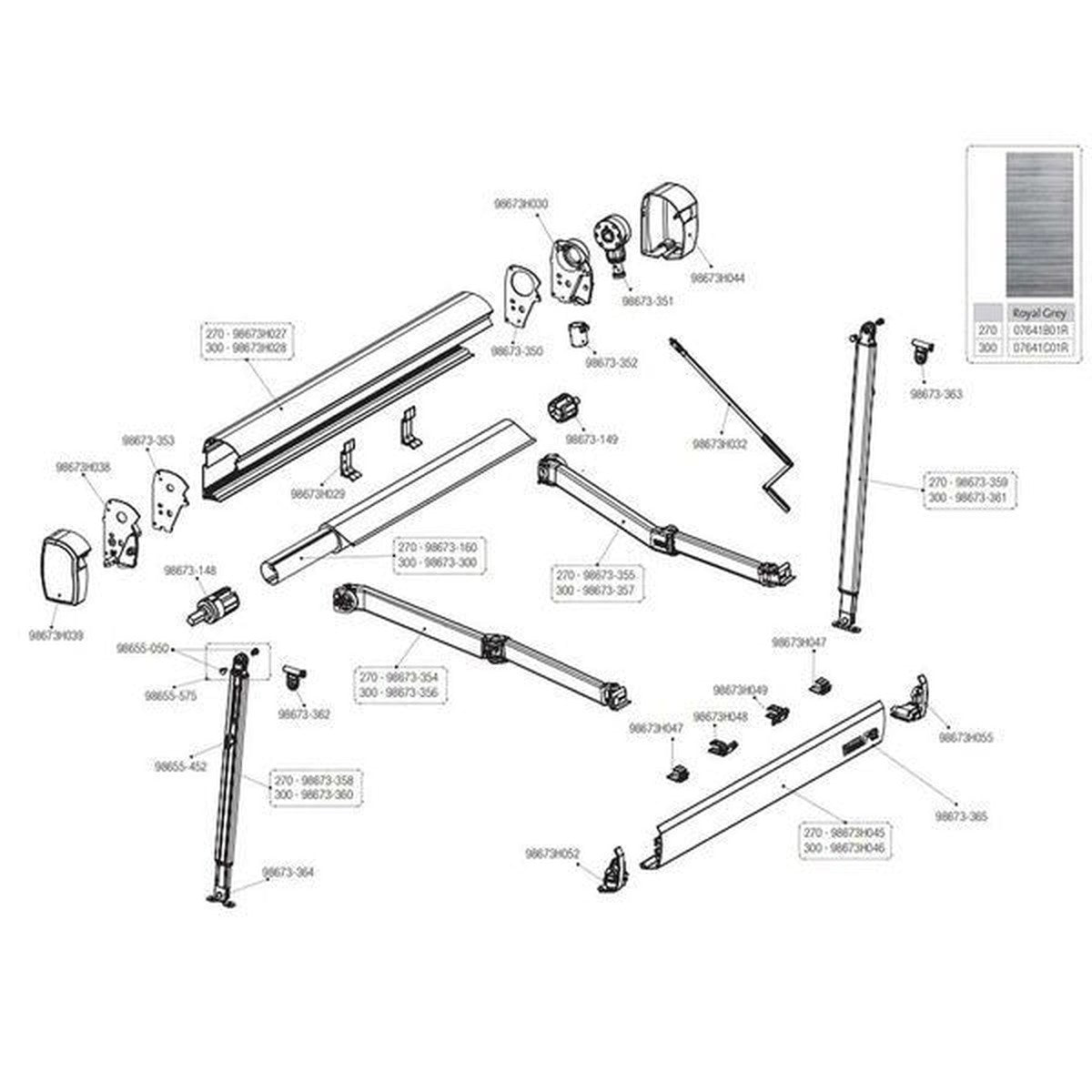 Fiamma F43 Awning Gearbox (98673-351)