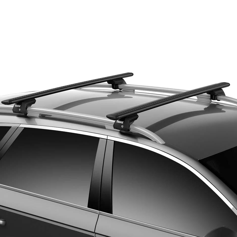 Thule WingBar Edge Roof Bars Black fits Ford Transit Courier 2014- 4 doors with Raised Rails