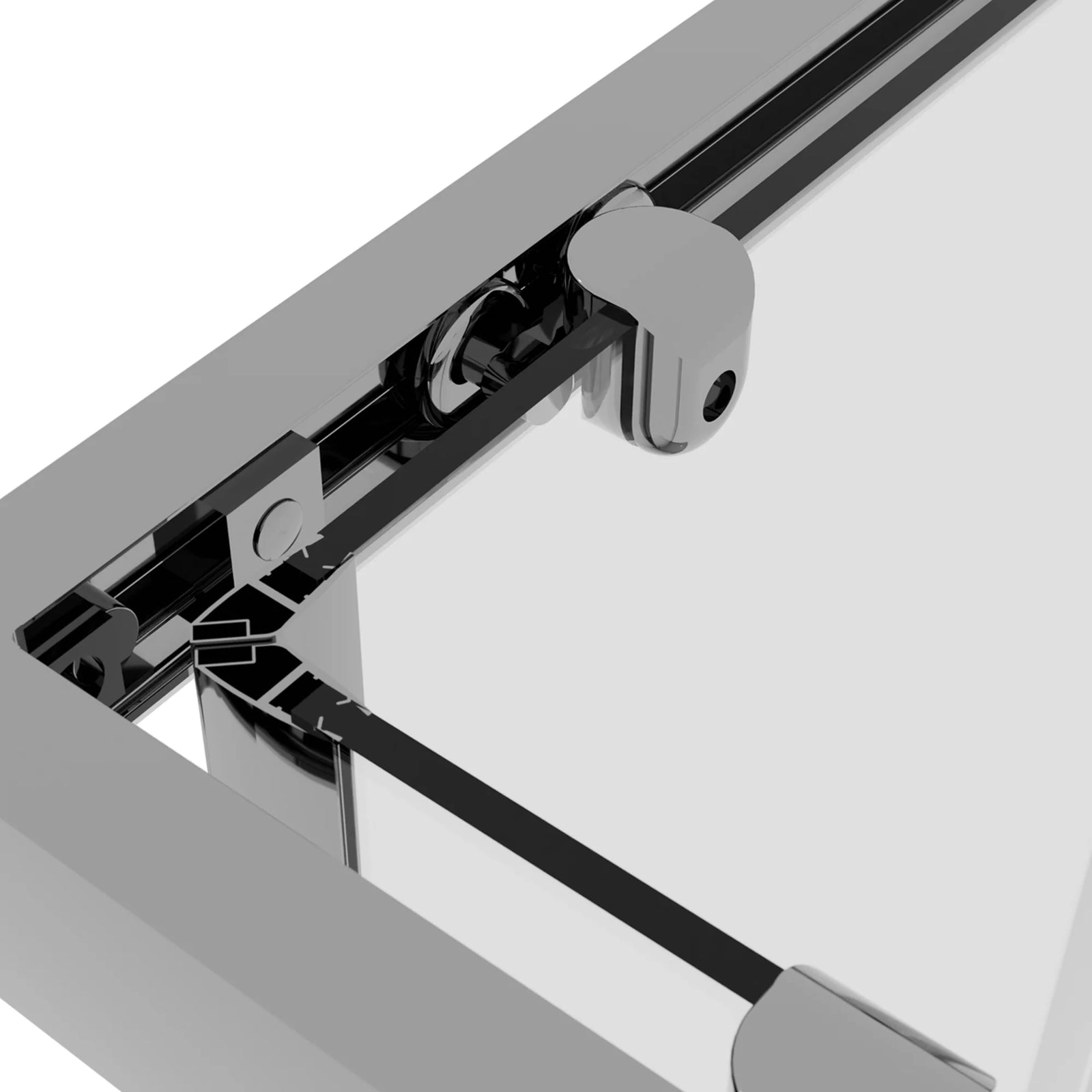 Baridi Corner Shower Entry Enclosure 1000 x 800mm - Chrome