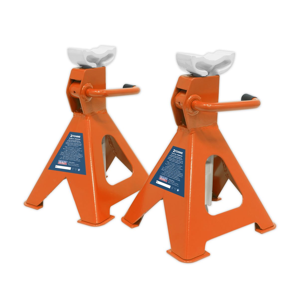 Sealey AXLe Stands (Pair) 2 Tonne Capacity per Stand Ratchet Type Orange