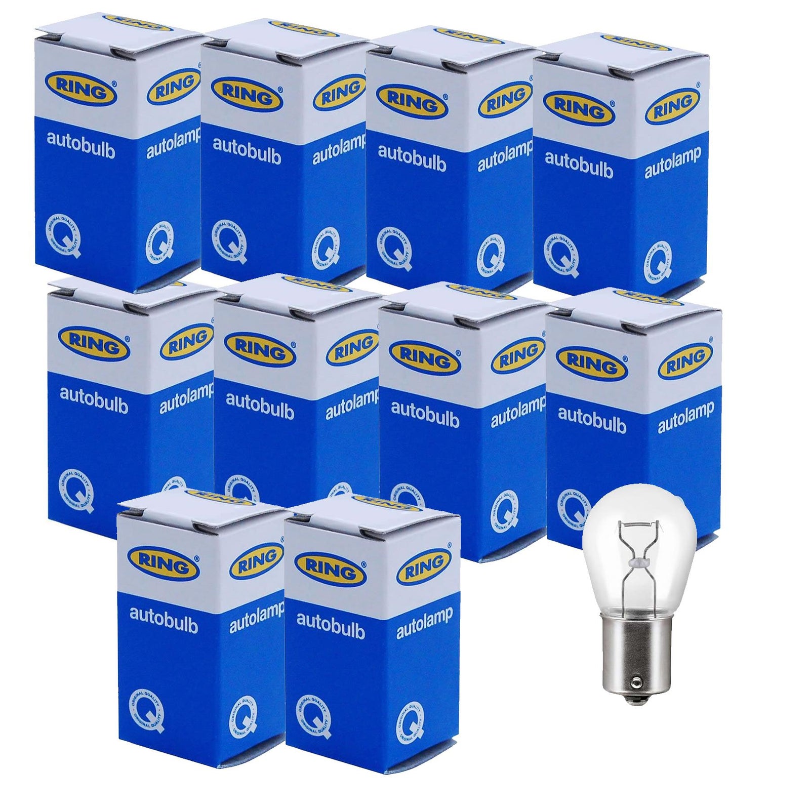 10 x Ring Boxed R382 P21W BA15S Brake Stop Car Light Bulb 382 12v 21w E Approved