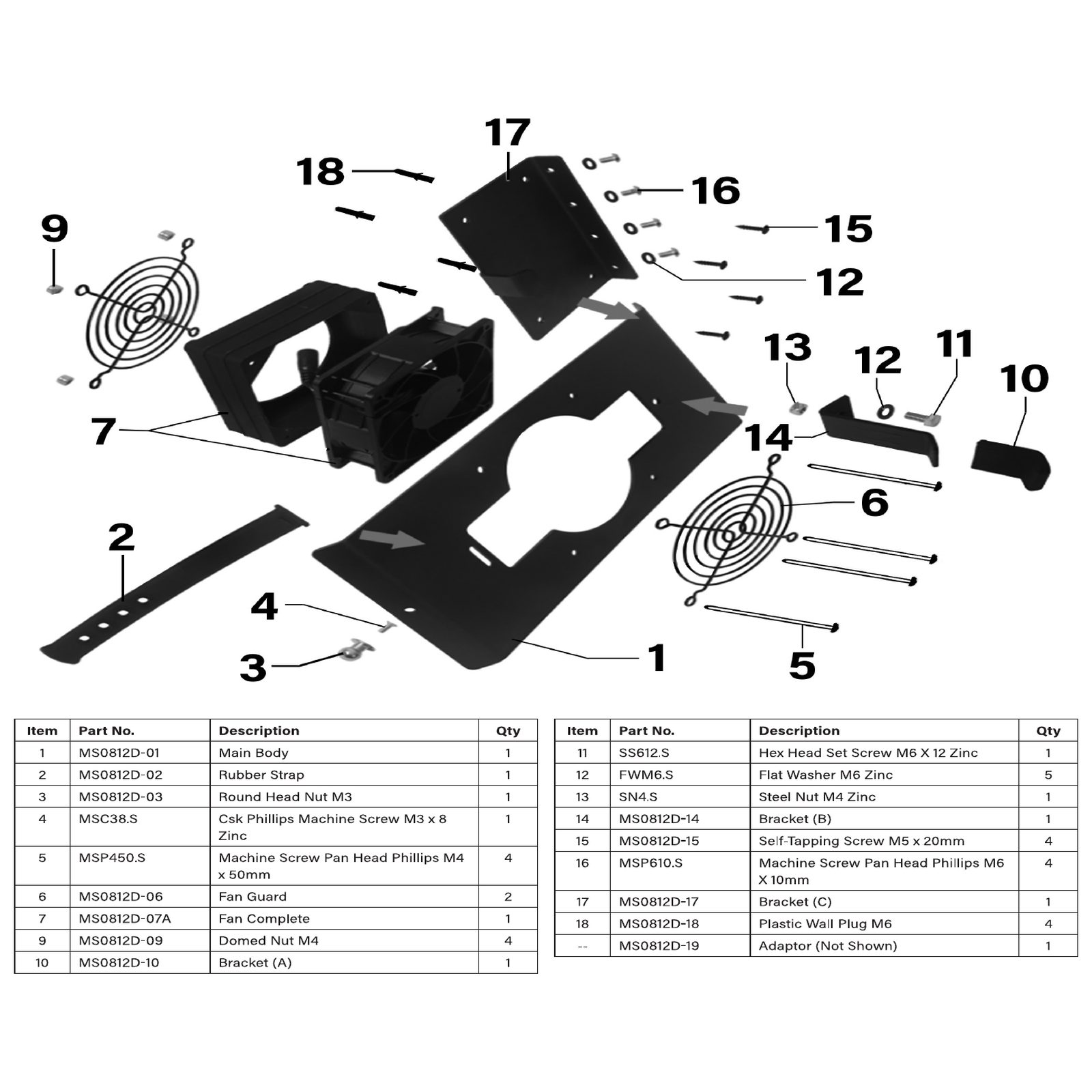Sealey Bracket (B) MS0812D-14