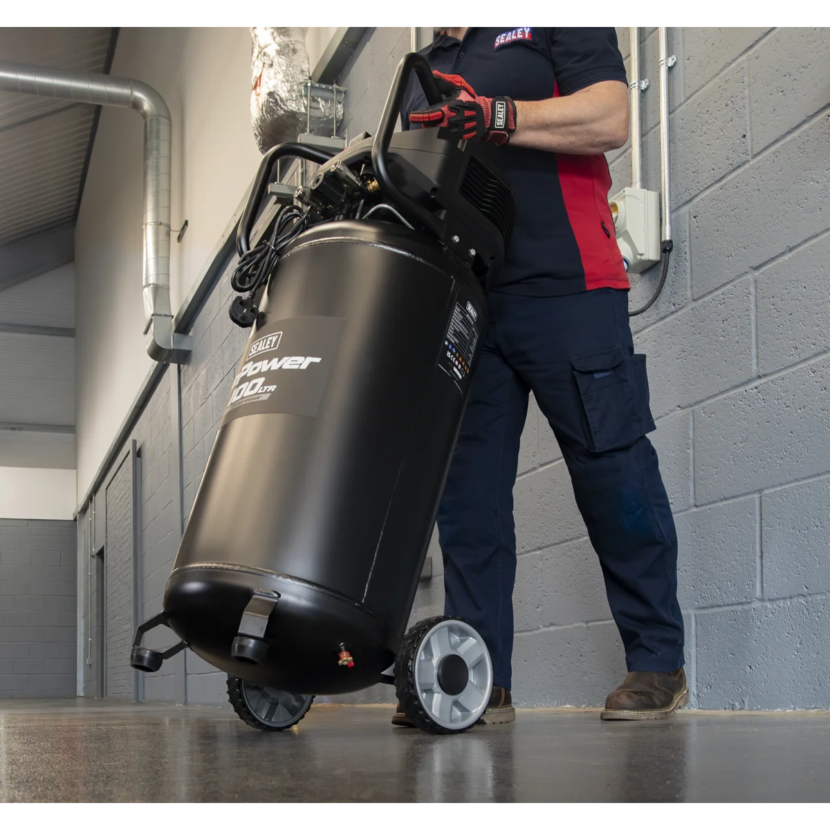 Sealey 100L Oil Free Belt Drive Vertical Compressor 2.5hp