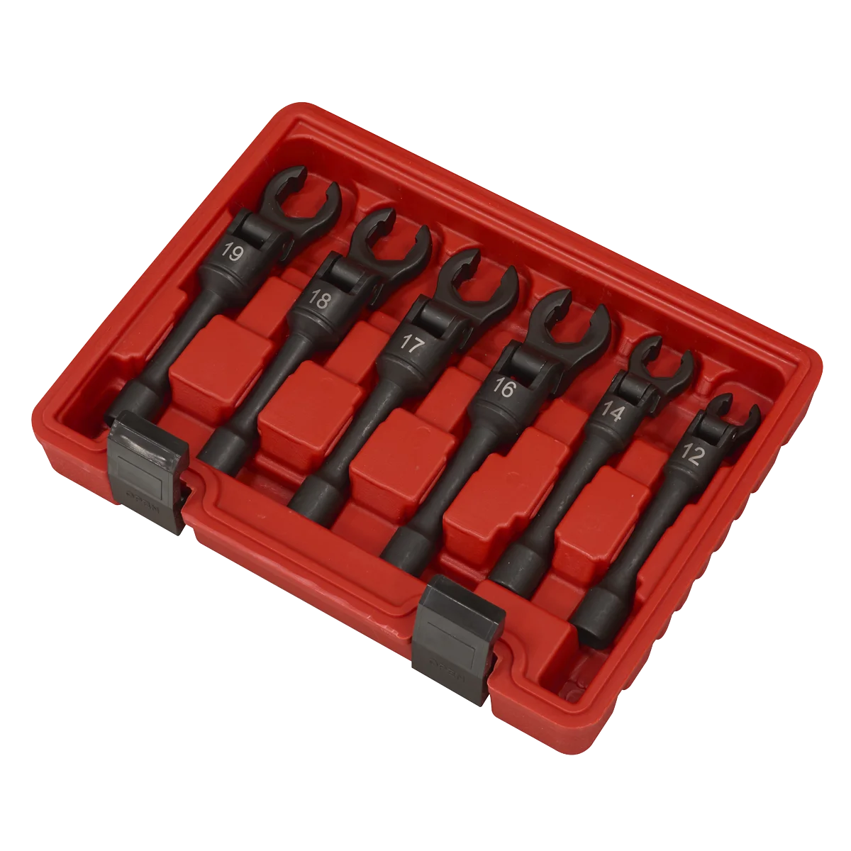 Sealey Flexi-Head Flare Nut Wrench Set 6 Piece 3/8" Drive