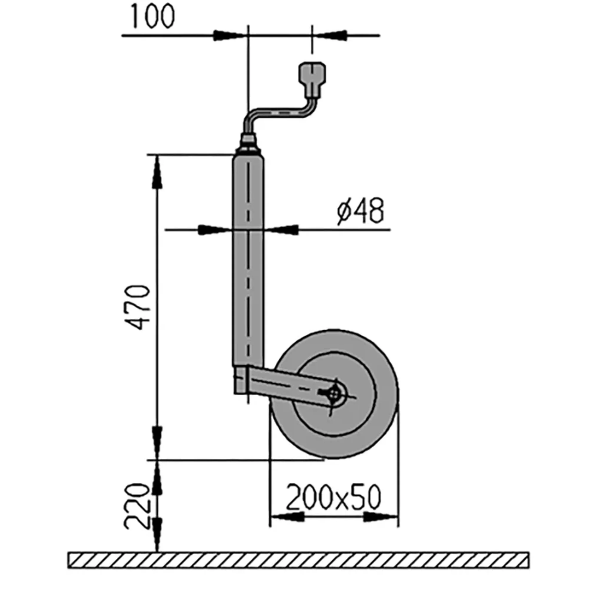 AL-KO Jockey Wheel Compact 48mm Diameter for 150kg Support