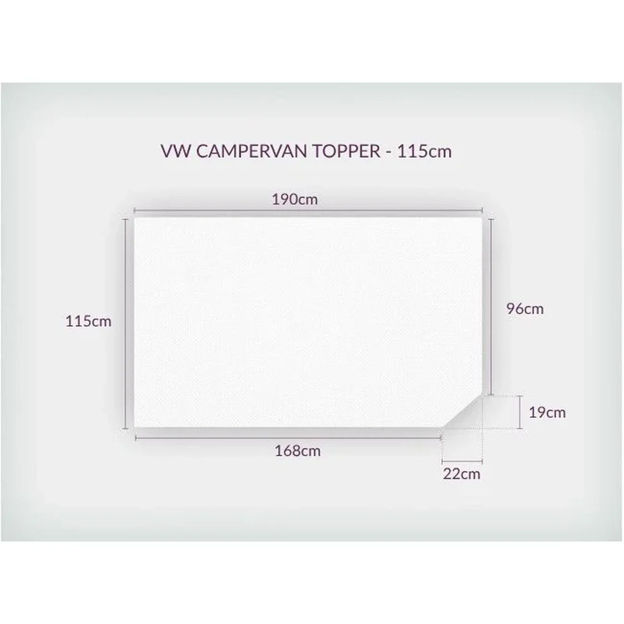 Duvalay Foam Compact Topper 190x115cm for VW Campervan