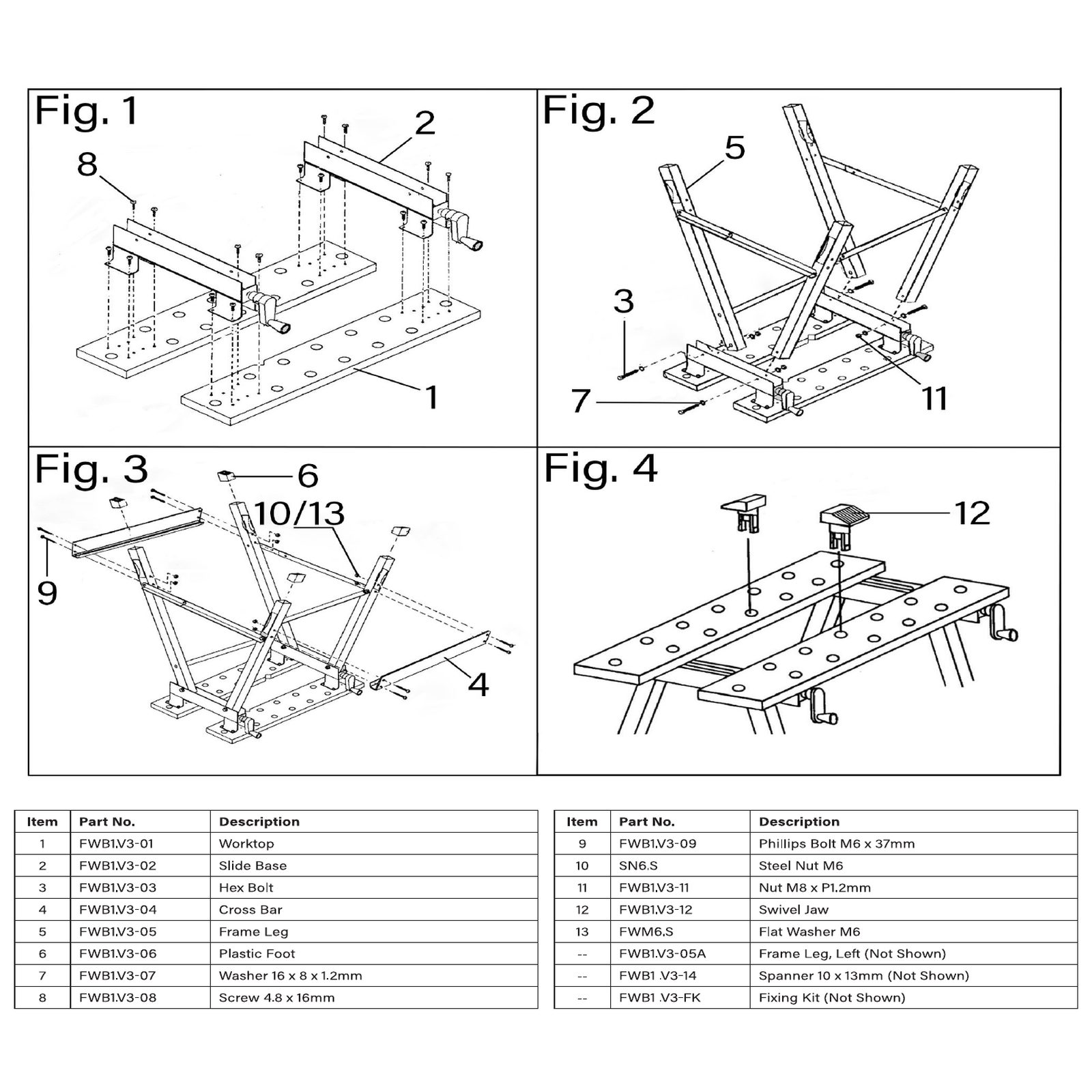 Sealey Swivel jaw (plastic jaw) FWB1.V3-12