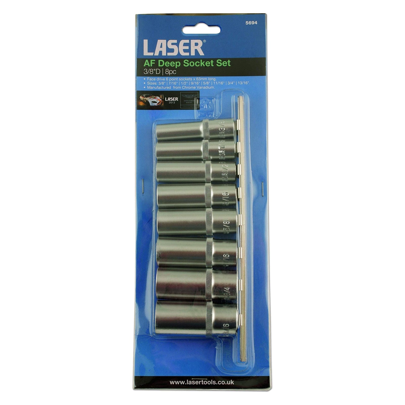 Laser AF Deep Socket Set 3/8"D 8pc 5694