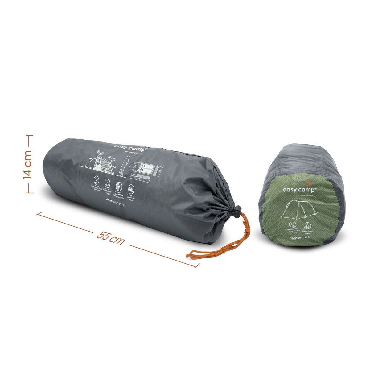 Easy Camp Hemsedal 2 Person Tunnel Tent 2 Berth Festival Camping