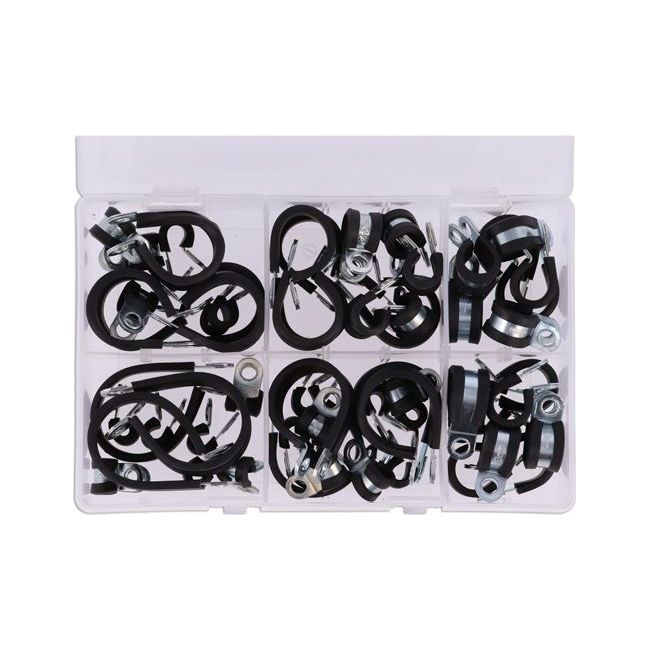Connect Assorted Rubber Lined P Clips 60pc 31435