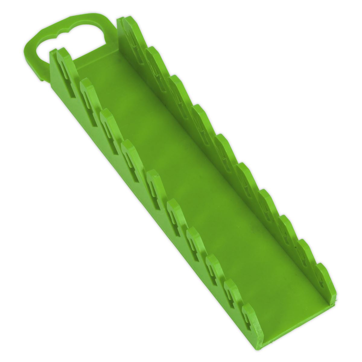 Sealey Premier High Visibility Green Stubby Spanner Rack 10 Capacity Toolbox