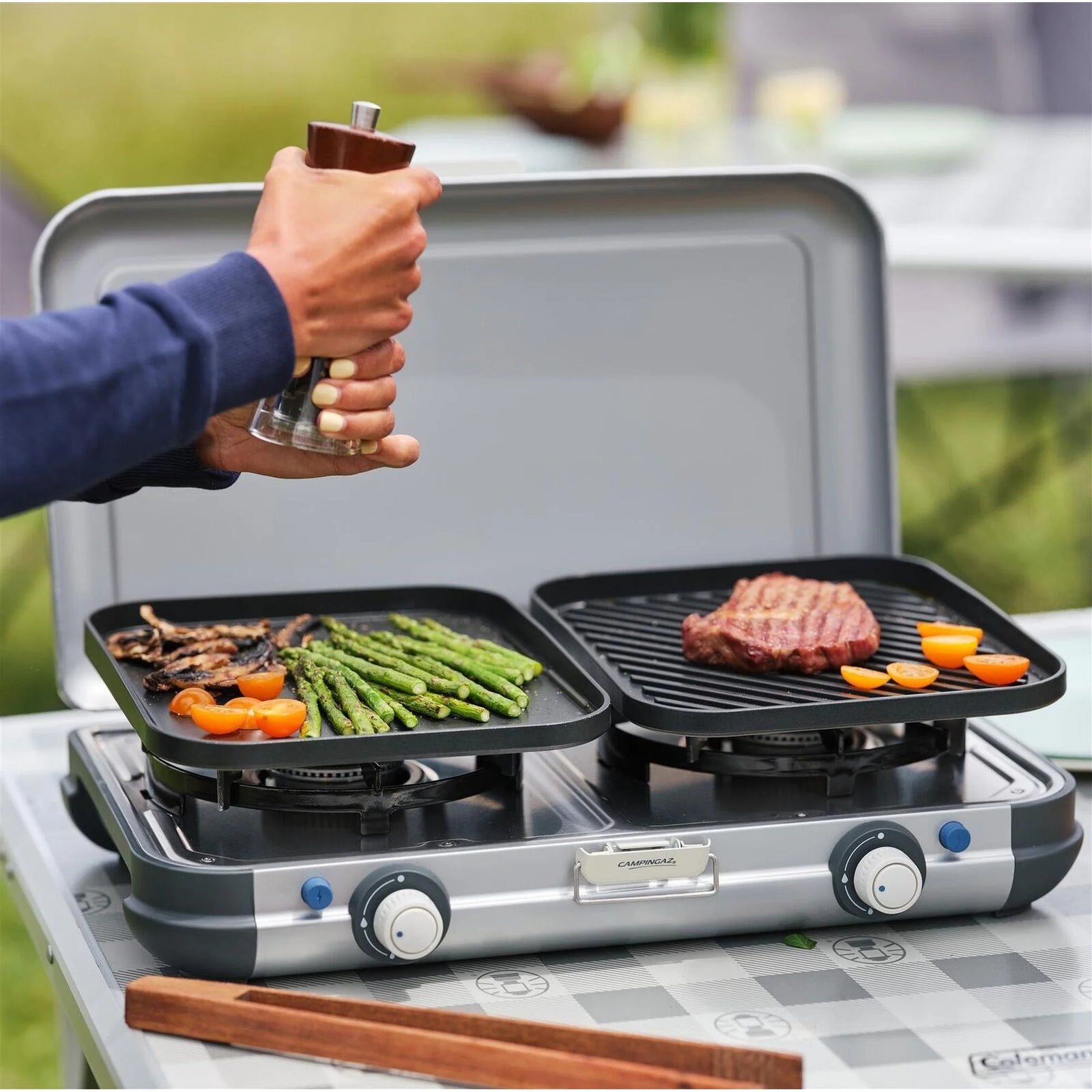 Campingaz Camping Kitchen 2 Grill & Go Double Burner Portable Stove